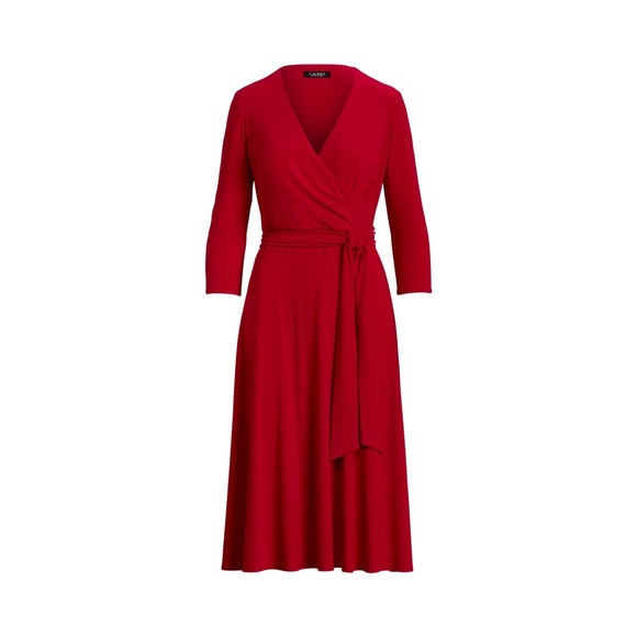 Lauren Ralph Lauren
Surplice V-Neck 3/4 Sleeve Faux Wrap Midi Dress  NWT - Picture 5 of 5